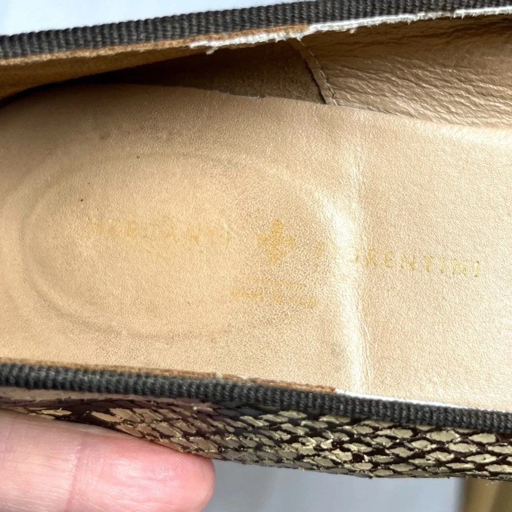Italian Snakeskin Pointed Toe Loafers Leather Flats Mercanti Fiorentini 8